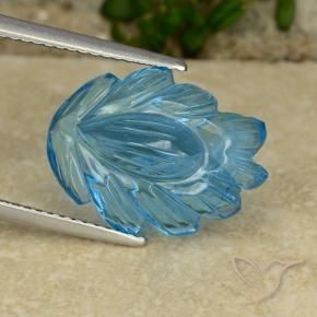 Topazio Blu svizzero naturale da 9.91 ct, Taglio a fiore, Trasparente
