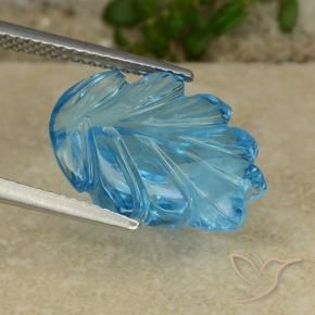 Topazio Blu svizzero naturale da 9.91 ct, Taglio a fiore, Trasparente