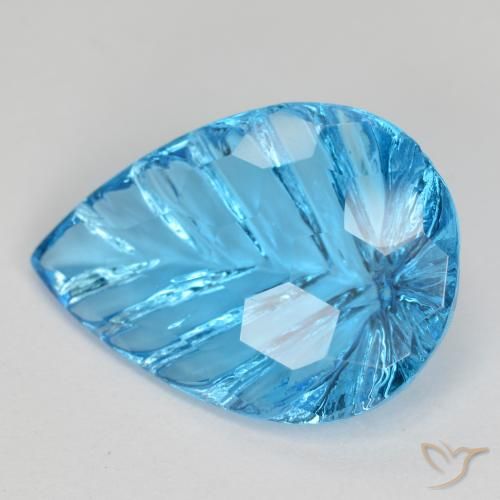 6.79ct Naturale Blu svizzero Topazio, Forma a pera, Trasparente
