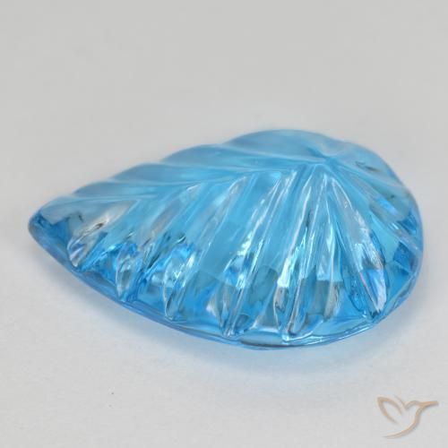 Topazio Blu svizzero naturale da 6.79 ct, Forma a pera, Trasparente