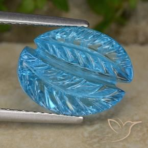Topazio Blu svizzero naturale da 6.69 ct, Taglio a fiore, Trasparente