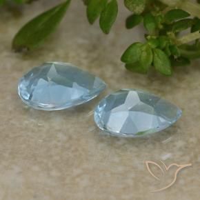 Gemme di Topazio Celeste naturale da 1.65 ct, Forma a pera, VVS-VS