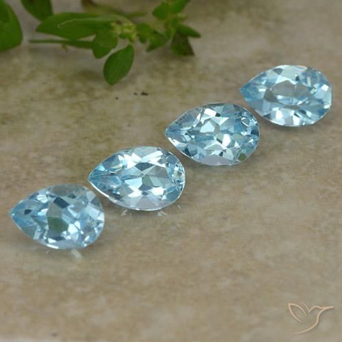 Gemme di Topazio Blu svizzero naturale da 2.07 ct, Forma a pera, VVS-VS