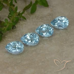 Gemme di Topazio Celeste naturale da 2.17 ct, Forma a pera, VVS-VS