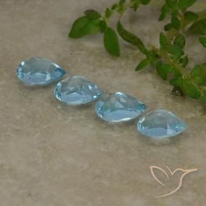 Gemme di Topazio Celeste naturale da 2.17 ct, Forma a pera, VVS-VS