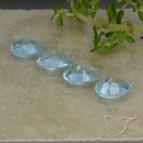 Gemme di Topazio Celeste naturale da 3.27 ct, Forma a pera, VVS-VS