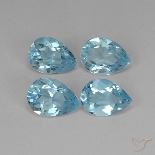 3.29ctw Naturale Celeste Topazio, Forma a pera, VVS-VS