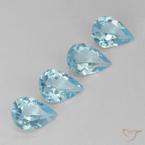 2.81ctw Naturale Celeste Topazio, Forma a pera, VVS-VS