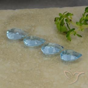 Gemme di Topazio Blu svizzero naturale da 2.92 ct, Forma a pera, VVS-VS