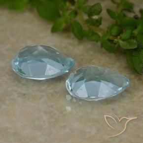 Gemme di Topazio Celeste naturale da 1.75 ct, Forma a pera, VVS-VS