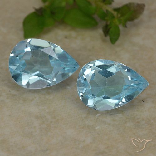1.60ctw Naturale Celeste Topazio, Forma a pera, VVS-VS