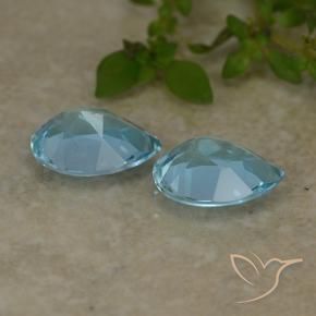 Gemme di Topazio Celeste naturale da 1.67 ct, Forma a pera, VVS-VS