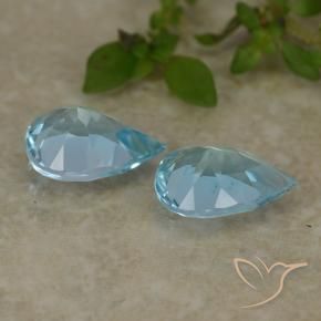 Gemme di Topazio Celeste naturale da 1.49 ct, Forma a pera, VVS-VS