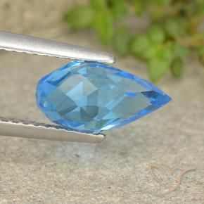Topazio Blu svizzero naturale da 2.68 ct, Taglio briolette, VVS-VS