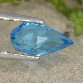 Topazio Blu svizzero naturale da 2.70 ct, Taglio briolette, VVS-VS