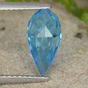 Topazio Blu svizzero naturale da 2.70 ct, Taglio briolette, VVS-VS