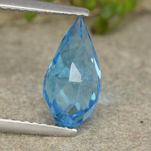 2.66ct Naturale Blu svizzero Topazio, Taglio briolette, VS