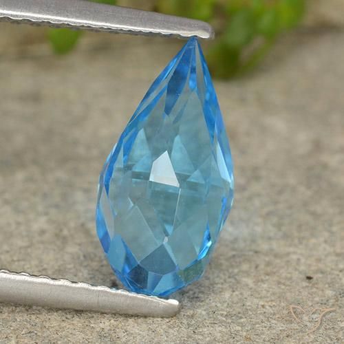 2.70ct Naturale Blu svizzero Topazio, Taglio briolette, VVS-VS