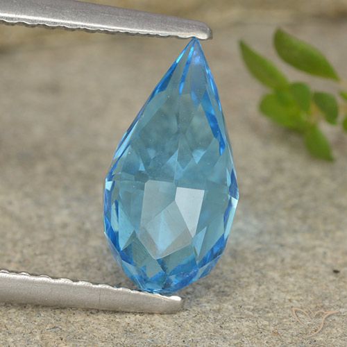 2.58ct Naturale Blu svizzero Topazio, Taglio briolette, VVS-VS