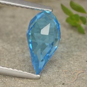 Topazio Blu svizzero naturale da 2.58 ct, Taglio briolette, VVS-VS