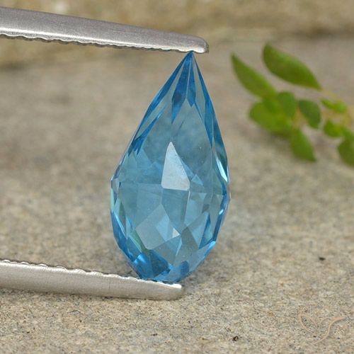 2.58ct Naturale Blu svizzero Topazio, Taglio briolette, VVS-VS