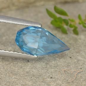 Topazio Blu svizzero naturale da 2.58 ct, Taglio briolette, VVS-VS