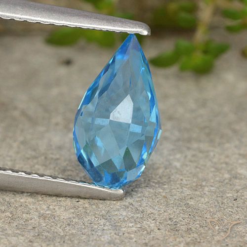 2.42ct Naturale Blu svizzero Topazio, Taglio briolette, VVS-VS