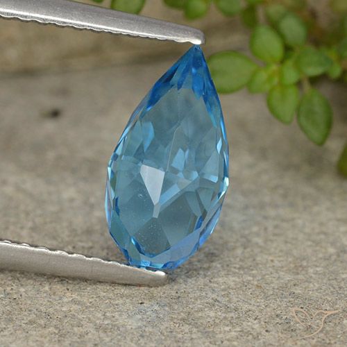 2.68ct Naturale Blu svizzero Topazio, Taglio briolette, VVS-VS