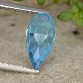 Topazio Blu svizzero naturale da 2.82 ct, Taglio briolette, VVS-VS