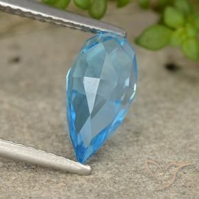 Topazio Blu svizzero naturale da 2.67 ct, Taglio briolette, VVS-VS