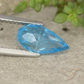 Topazio Blu svizzero naturale da 2.75 ct, Taglio briolette, VVS-VS