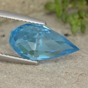 Topazio Blu svizzero naturale da 6.52 ct, Taglio briolette, VVS-VS