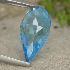 Topazio Blu svizzero naturale da 6.52 ct, Taglio briolette, VVS-VS