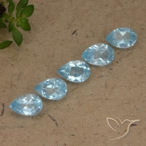 Gemme di Topazio Celeste naturale da 2.71 ct, Forma a pera, VS