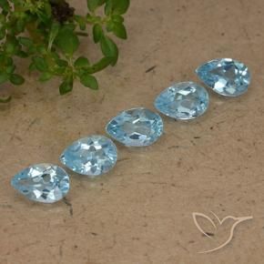 Gemme di Topazio Celeste naturale da 2.46 ct, Forma a pera, VVS-VS