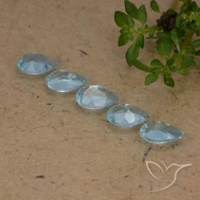 Gemme di Topazio Celeste naturale da 2.46 ct, Forma a pera, VVS-VS