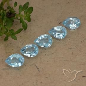 Gemme di Topazio Celeste naturale da 2.78 ct, Forma a pera, VVS-VS