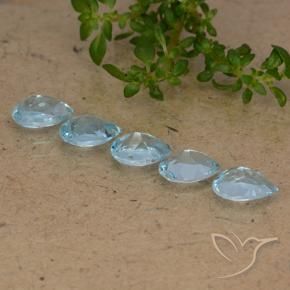 Gemme di Topazio Celeste naturale da 2.55 ct, Forma a pera, VVS-VS