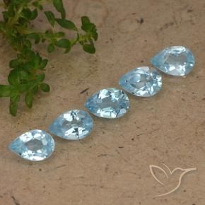 Gemme di Topazio Celeste naturale da 2.32 ct, Forma a pera, VVS-VS