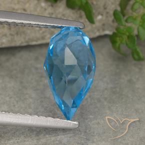 Topazio Blu svizzero naturale da 2.67 ct, Taglio briolette, VVS-VS