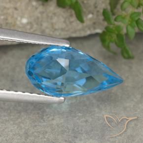 Topazio Blu svizzero naturale da 2.63 ct, Taglio briolette, VVS-VS