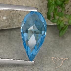 Topazio Blu svizzero naturale da 2.63 ct, Taglio briolette, VVS-VS
