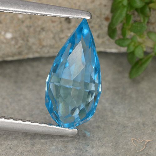 2.61ct Naturale Blu svizzero Topazio, Taglio briolette, VVS-VS