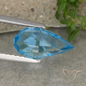 Topazio Blu svizzero naturale da 2.61 ct, Taglio briolette, VVS-VS