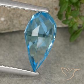 Topazio Blu svizzero naturale da 2.61 ct, Taglio briolette, VVS-VS
