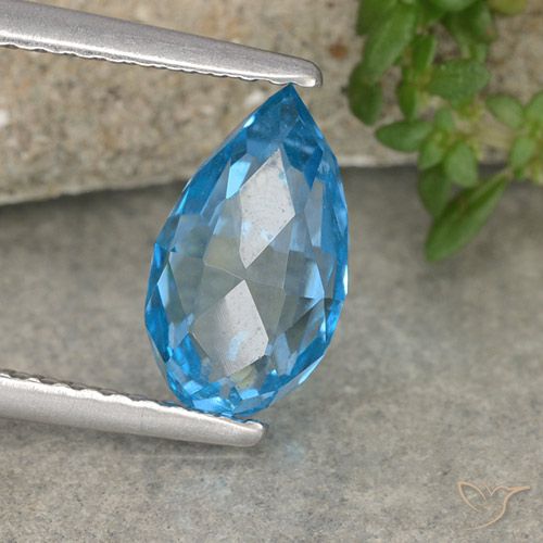 3.59ct Naturale Blu svizzero Topazio, Taglio briolette, VVS-VS