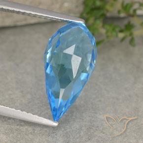 Topazio Blu svizzero naturale da 6.65 ct, Taglio briolette, VVS-VS
