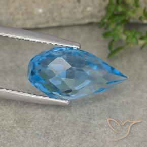 Topazio Blu svizzero naturale da 6.71 ct, Taglio briolette, VVS-VS
