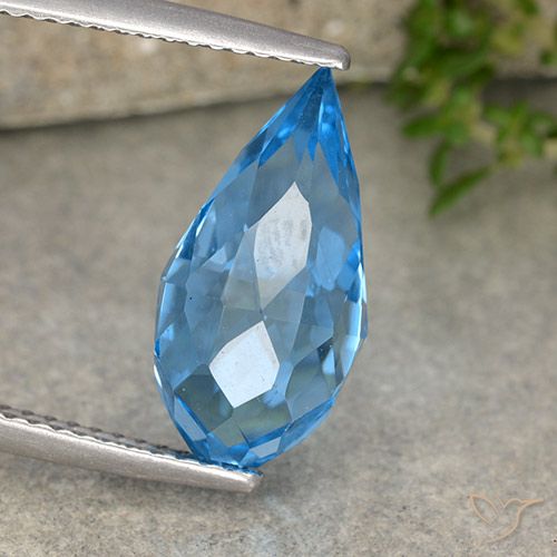 2.71ct Naturale Blu svizzero Topazio, Taglio briolette, VVS-VS
