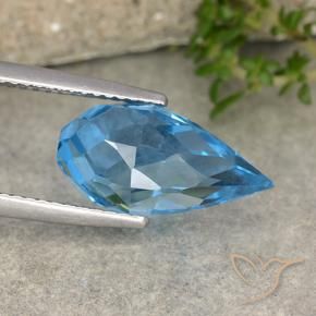 Topazio Blu svizzero naturale da 2.71 ct, Taglio briolette, VVS-VS